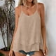 thumbnail image 5 of TaTaai Women's Casual Sleeveless Double Layer Flowy Slub Cotton Adjustable Spaghetti Strap Camisole Top Ladies Soft Comfortable for Daily Travel Shopping Streetwear All Season Wear Gift, 5 of 8