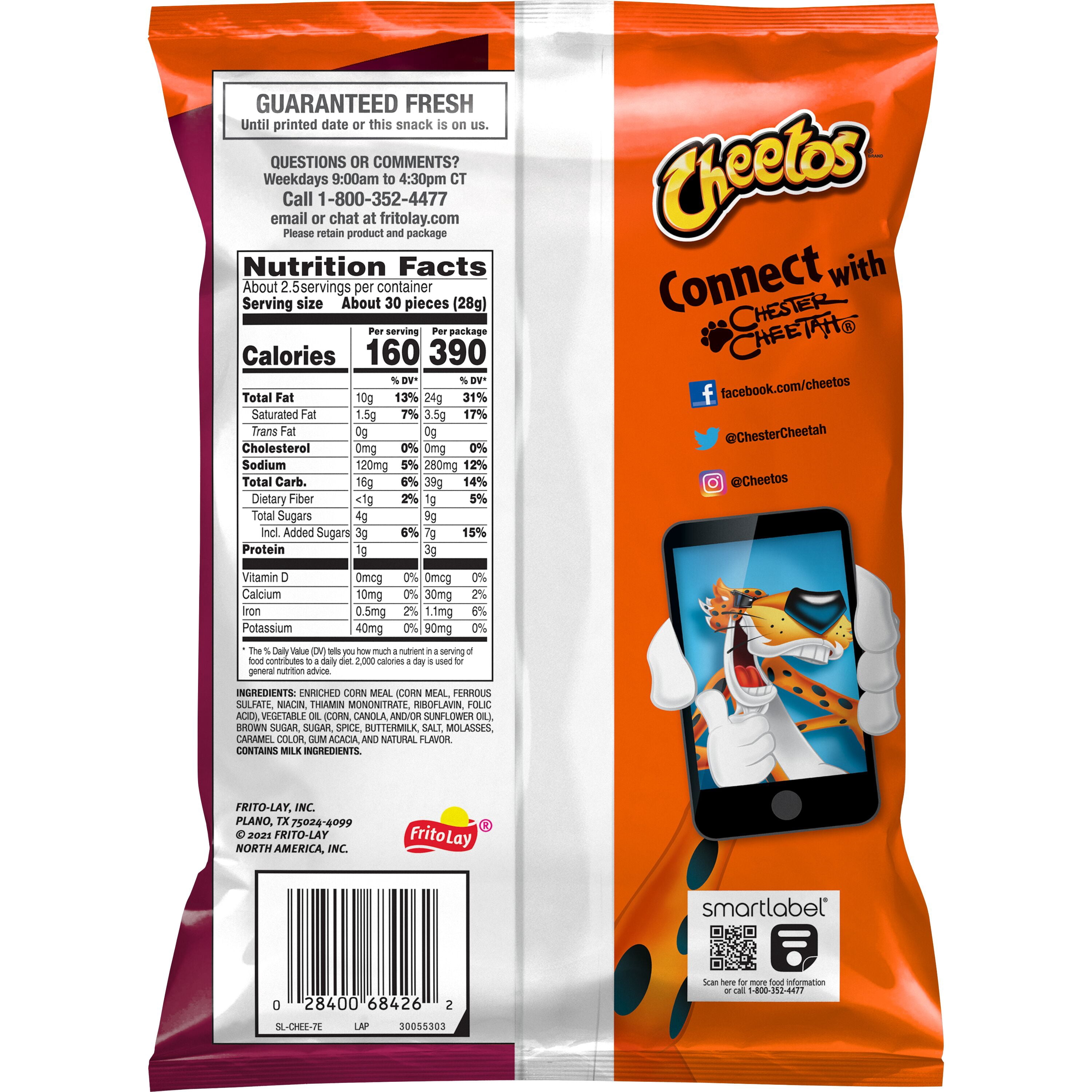 Cheetos Bag of Bones Cinnamon Sugar Flavored Snacks Bag, 2 3/8 oz