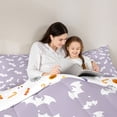 thumbnail image 5 of Homewish Happy Halloween Bat 7pcs Queen Bedding,White Silhouette Tiny Pattern Bedding Comforter Set Queen,Light Lavender,Halloween Reversible, 5 of 8