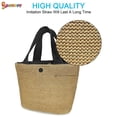 thumbnail image 4 of Spencer Women Straw Woven Tote Bag Summer Beach Rattan Paper Handbag Tote Purse Travel Boho Bag, 4 of 8