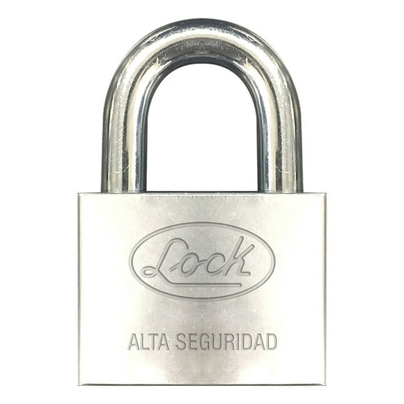 Candado Alta Seguridad Lock 50mm Plateado Acero Inoxidable