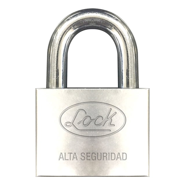 Candado Alta Seguridad Lock 50mm Plateado Acero Inoxidable