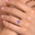 thumbnail image 4 of Gem Stone King 10K White Gold Purple Amethyst Engagement Ring for Women | 0.52 Cttw | Emerald Cut 6X4MM | Gemstone February Birthstone | Size 8, 4 of 6