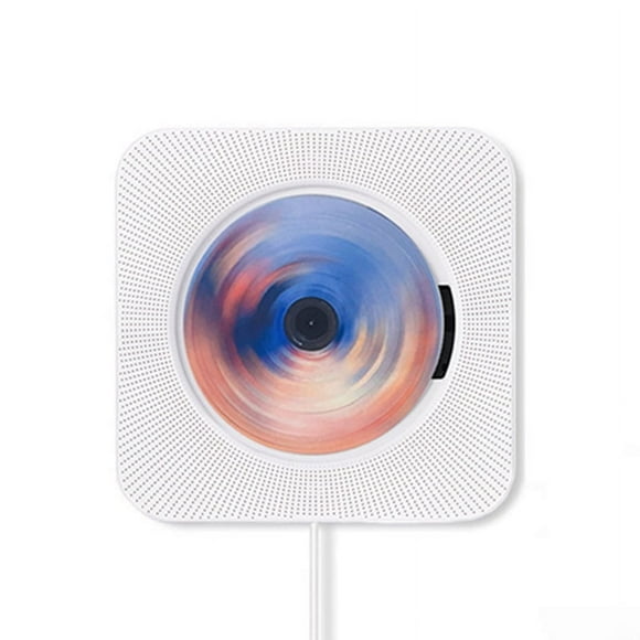 Portable Cd Player Bluetooth Speaker Stereo Cd Players Led Screen Wall Mountable Cd Music Player With Ir Remote Control Fm Radio (White)_Special Gift