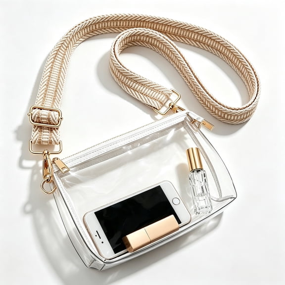 Clear Purse for Women - Stadium Approved Crossbody Bag, Small Stadium Bag for Concerts & Sports Events