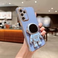 thumbnail image 4 of Compatible with Samsung Galaxy A14 Electroplated Case Women Plating Astronaut Hidden Stand Case Camera Lens Protection Soft Shockproof Bumper Case for Samsung Galaxy A14 5G 6.6 inch (Gray), 4 of 6
