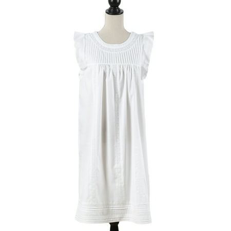 

StylesILove Women Embroidered Cotton Nightgown Night Dress Sleepwear (Tucking Ruffle Accents 6/Small)