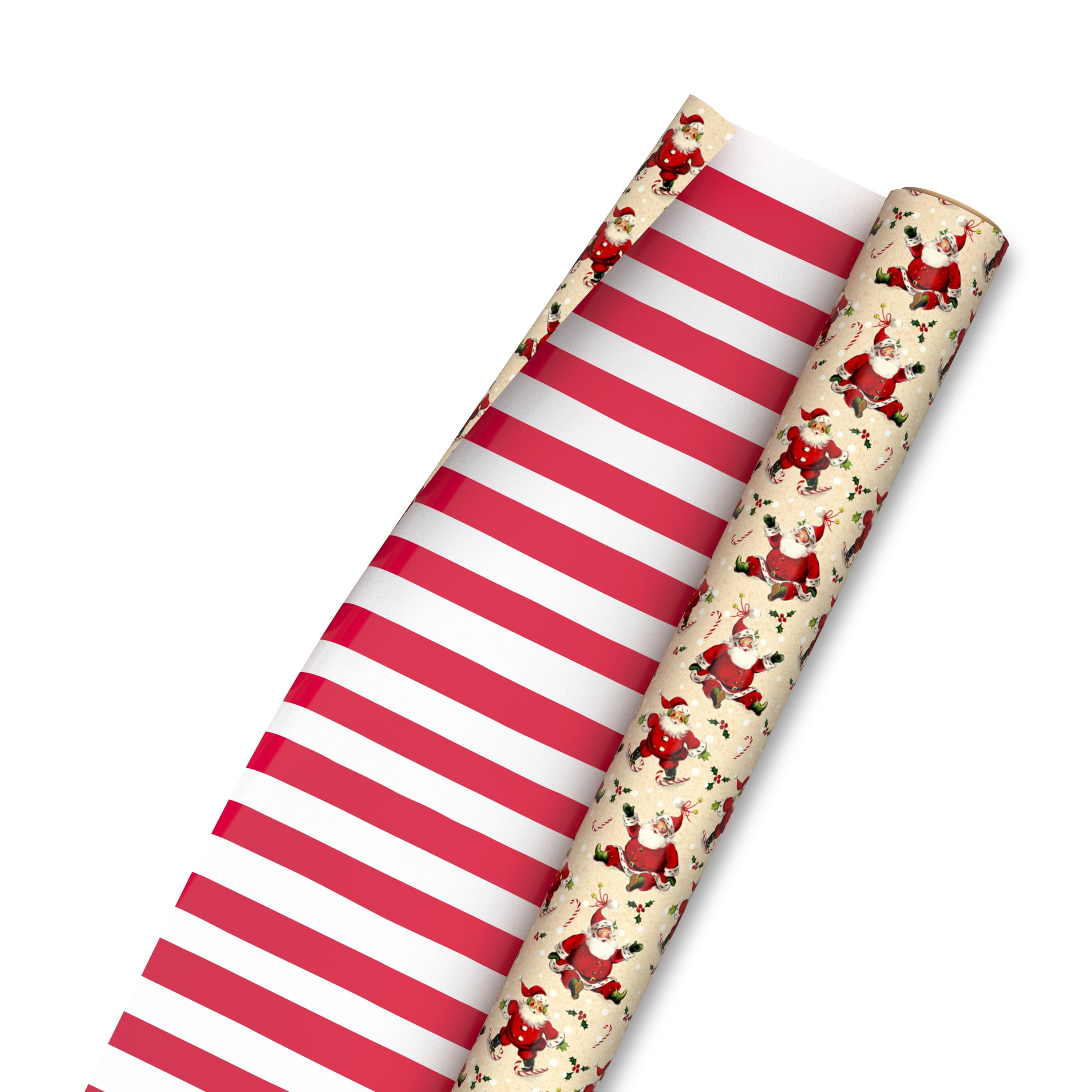 Hallmark Reversible Christmas Wrapping Paper (Santa/Red and White