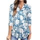 thumbnail image 3 of Pntutb moda mujer cuello pico 3/4 manga blusa estampada otoño casual pulóver tops Pntutb Pntutb-5253, 3 of 7