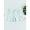 thumbnail image 3 of vera natura Toddler Boys Swim Trunks Tree/Checkerboard/Dinosaur Print Elastic Waist Shorts Baby Beach Board Shorts, 3 of 8