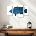 thumbnail image 2 of Elephant Stock Navy Fish Wall Art - Horizontal Multi Panel Canvas - Living Room Wall Decor - Animal Multi Panel - Blue And White Decor By Victoria Brown - 24" x 14", 2 of 4