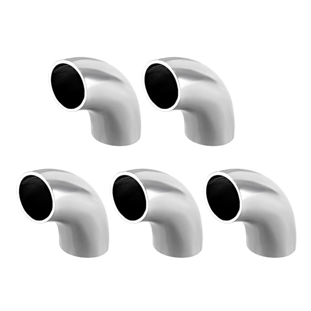 Accesorio de tubería de acero inoxidable 304, radio largo, codo de 90 grados, soldadura a tope, diámetro exterior de 5/8 pulgadas, tamaño de tubería de 1.5mm, 5 piezas