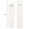 thumbnail image 5 of GROFRY 1 Pair Adults Socks Cartoon Cat Rabbit Alpaca Giraffe Chick Fuzzy Fluffy Thickened Stretchy Keep Warm Coral Fleece Autumn Winter Floor Sleeping Socks for Home, 5 of 7