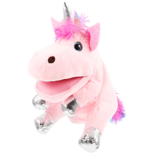 KAKOWELY Marionetas de mano de unicornio de peluche para contar historias, juguetes interactivos para niños