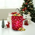 thumbnail image 5 of Harliver Christmas Snowflake Print Basket,Portable Reusable Kids Goodie Bucket With Handle, Waterproof Foldable Clothes Hamper Nursery Hamper Toy Bin Round Collapsible (Red, 18 x 12in), 5 of 5