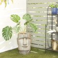 thumbnail image 2 of DecMode 13" x 18" Easter Island Brown Magnesium Oxide Face Planter, 2 of 8