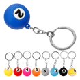 thumbnail image 3 of 9pcs Billiards Ball Keychains Pool Ball Keychains Pool Player Gifts Decorative Sports Themed Keychains, 3 of 4
