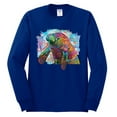 thumbnail image 2 of Wild Bobby Rainbow Painted Manatee Dean Russo Design Animal Lover Men Long Sleeve Shirt, Royal, X-Large, 2 of 6