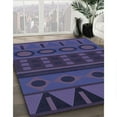 thumbnail image 3 of Ahgly Company Machine Washable Indoor Round Transitional Slate Blue Area Rugs, 3' Round, 3 of 7