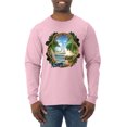 thumbnail image 1 of Wild Bobby, Enjoy Life Vintage Beach Surf Sailboat, Pop Culture, Men Long Sleeve Shirt, Light Pink, Large, 1 of 4