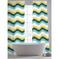thumbnail image 5 of Bohemian Sheer Curtains 2 Panels Set Summer Abstract Ocean Wave Irregular Colorful Stripes Sheer Window Curtains Light Filtering Rod Pocket Voile Drapes for Bedroom Living Room 52"X96", 5 of 9