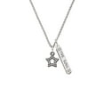 thumbnail image 2 of Delight Jewelry Black Nickeltone AB Crystal Lucky Star Silvertone Hope Anchors the Soul Bar Charm Necklace, 23", 2 of 4