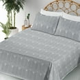 thumbnail image 3 of Ambesonne Art Deco Fitted & Flat Sheet with Shams 4 Pcs Set, Grey Simple Vintage Motif, Full, Grey and White, 3 of 5