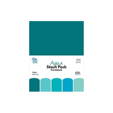UPC: 0740512599479 | Paper Accents Stash Pack Cardstock 8.5 x 11  Aqua 40pc