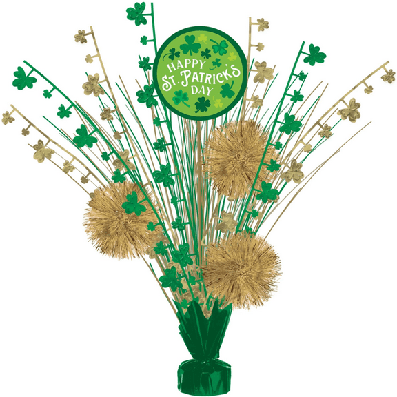 St. Patrick's Day Tinsel Burst 18-inch Centerpiece