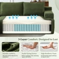 thumbnail image 3 of 96" L-Shaped Sectional Sofa, Oversized Modular Corduroy Couch with Chaise Lounge & 2 Throw Pillows, No Assembly Convertible Corner Sofa for Living Room Apartment,Green, 3 of 9