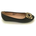 thumbnail image 4 of Women’s Ballerina Flats with Gold Buckle Accent – Round Toe Slip-On Dress Shoes – Comfortable Casual Everyday Flats for Work, Office, Travel, or Evening Wear, 4 of 4