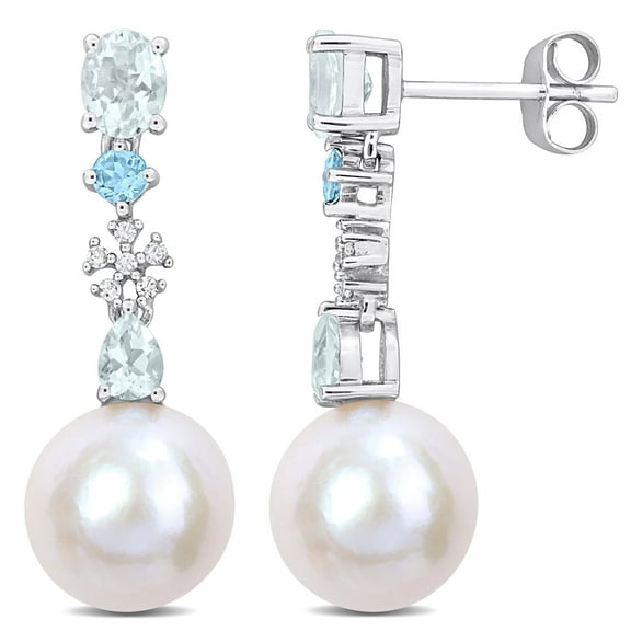 Everly Women's Cultured Pearl 14k White Gold Earrings