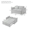 thumbnail image 6 of CoSoTower Fabric Pull-Out Sofa Bed,Sleeper Loveseat Couch with Adjustable Armrests-Yellow, 6 of 13