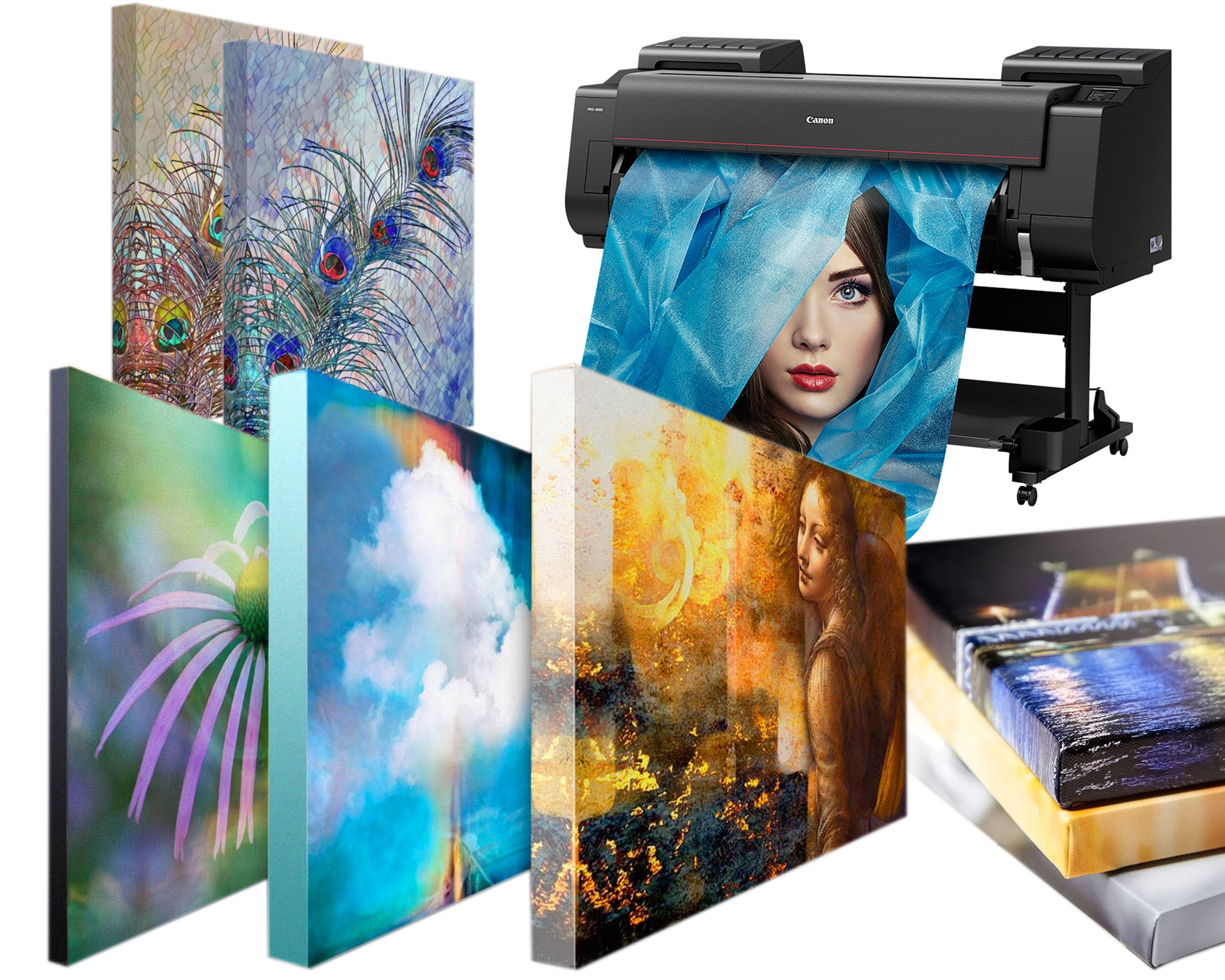 Polyester Canvas Roll Professional Matte Canvas Roll Wide format Inkjet  Printing For Printing Drawing Oil Acrylic Or Water-Based Painting (200GSM