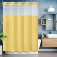 thumbnail image 6 of No Hook Shower Curtain and Liner Set, Light Yellow Washable Fabric Shower Curtains for Bathroom, Bathtub, Minimalist Modern Solid Color Yellow Waterproof Bathroom Curtains 72W x 96H, 6 of 9