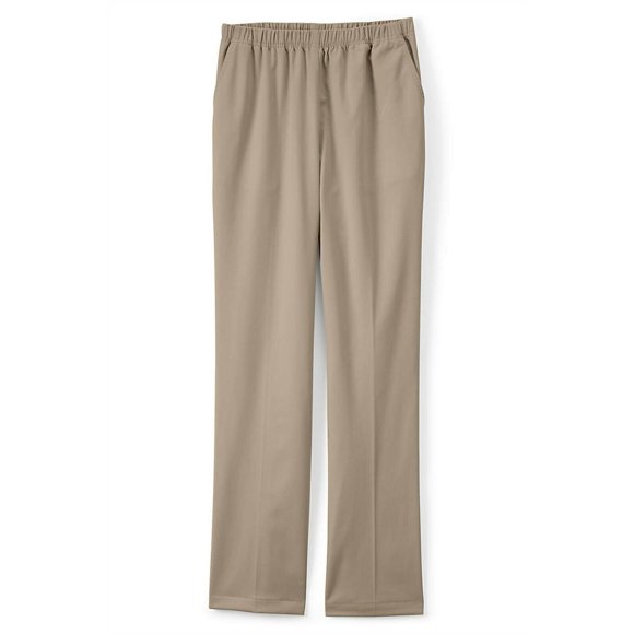 Womens Twill Pants Elastic Waist