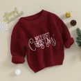 thumbnail image 2 of Toddler Baby Girl Boy Christmas Outfit Knit Sweater Long Sleeve Crewneck Warm Pullover Sweatshirt Top Fall Winter Clothes, 2 of 7