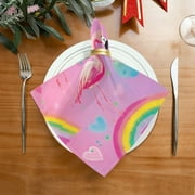 4 Pack 20'' x20" Satin Table Napkins Dinner Napkins for wedding Party Decoration events Watermelon Hue Flamingos