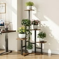 thumbnail image 6 of Corner Plant Stand Indoor, 6 Tiered Corner Plant Shelf Flower Stand for Multiple Plants, Plant Shelves Organizer Rack for Living Room, Balcony, Patio, Garden, Square Rustic Brown, 6 of 10