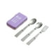 thumbnail image 5 of Juego de cubiertos para acampar, plegable, reutilizable, de acero inoxidable, tenedor, cuchara, tenedor, juego de metal Púrpura, 5 of 9