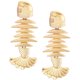 thumbnail image 1 of unbranded 1Par Pendientes De Aleación Dorados Fish Bone Para Uso Diario Con Estilo Casual Y Vintage, 1 of 7