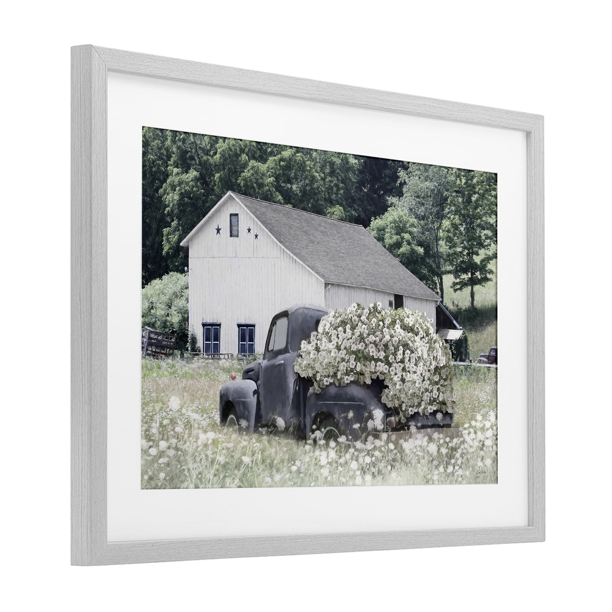 Stupell Industries Bed Full Of Blossoms Gray Framed Print Under Glass, design by Lori Deiter