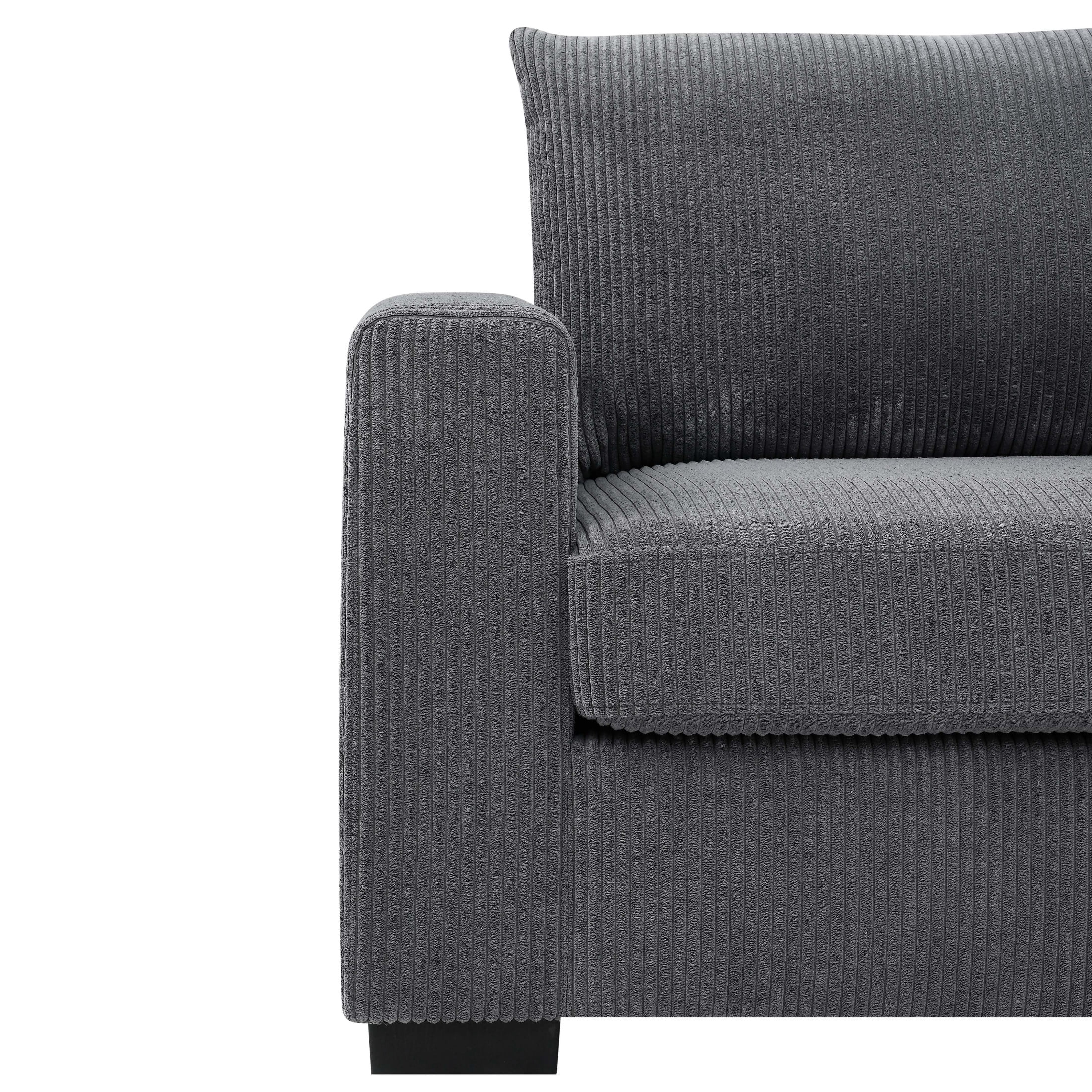 Aukfa 89" Corduroy Sofa, Comfy 3 Seater Couch for Living Room, Small Space, Apartment, Gray