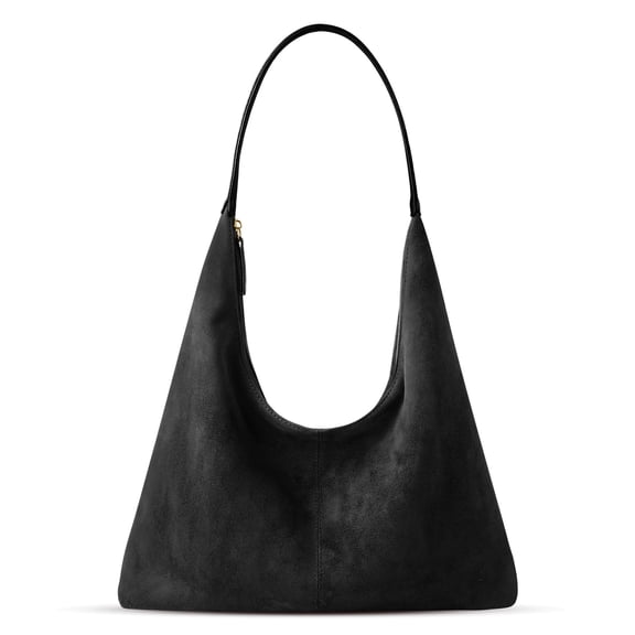SHILINLANG Suede Shoulder Bag for Women Suede Purse Boho Bags Slouchy Tote Bag Satchels Trendy Crescent Crossbody Bag Handbag