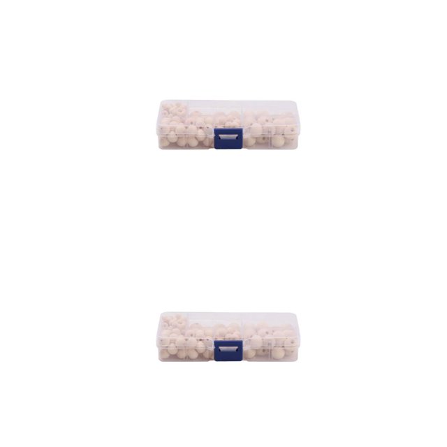 Toystoory 150 piezas de cuentas de natural con agujeros grandes, suministros de cuentas sin terminar de madera, espaciador de madera, 150 piezas 2piezas