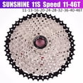 thumbnail image 1 of SUNSHINE Vélo Cassette Roue Libre 11-46T 42T 50T 10 Vitesses Rapport Large VTT Roue Libre Couleur: SUNSHINE 10S 11-46T Argent Noir, 1 of 8