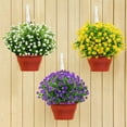 thumbnail image 3 of Artificial Flowers Outdoor Fake Flowers for Decoration UV Resistant No Fade Faux Plastic Plants Garden Porch Window Box Décor (6 Bundles, 2#Yellow), 3 of 5