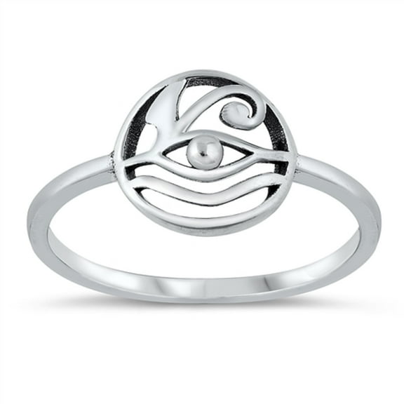 Sterling Silver Eye Of Horus Ring Size 6