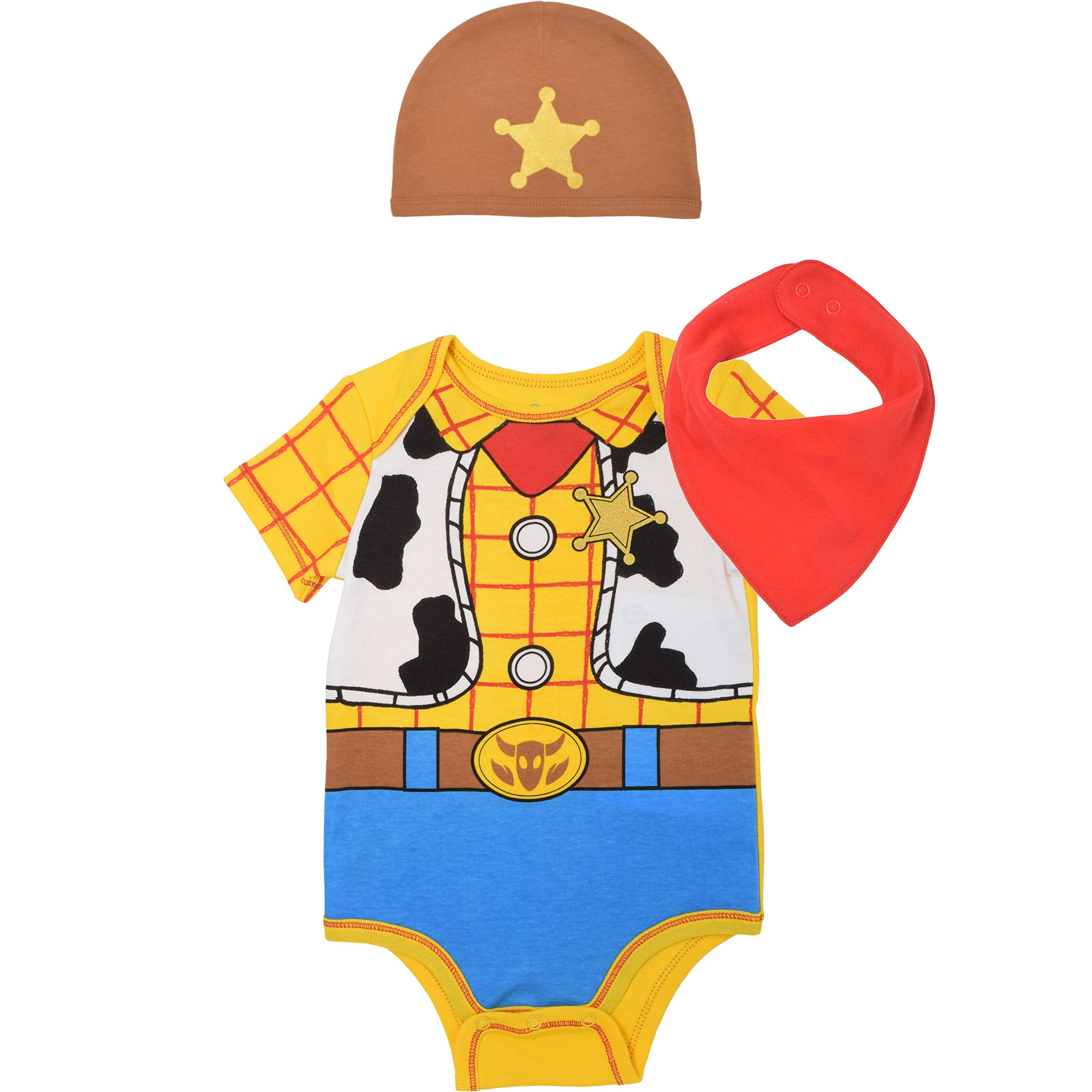 Disney Pixar Toy Story Baby Boys Woody Costume Bodysuit Hat Set 6 9 Months Walmart Com Walmart Com