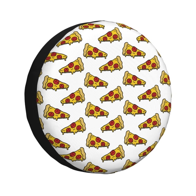 Fotbe Pizza Funda de Llanta de Repuesto con Estampado, Engrosada, Ajuste Universal para Jeep, Remolque, RV, SUV, Camión-16 inch